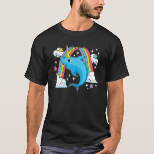 Camiseta Rainbow Fairytale Ocean Animal Sharchuor Unicorn