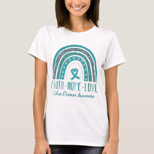 Camiseta Rainbow Faith Hope ama Consciência da Doença Celul