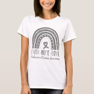 Camiseta Rainbow Faith Hope ama Doença de Parkinson Awaren