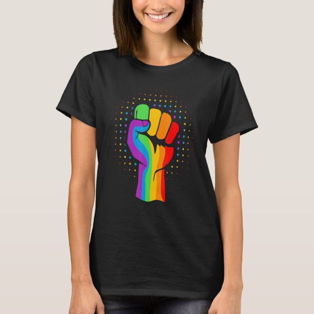 Camiseta Rainbow Fist Pride Lgbtqia (Frente)
