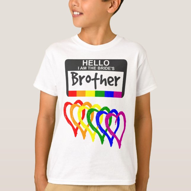 Camiseta Rainbow Flag Copia Crachá de nome do irmão (Frente)
