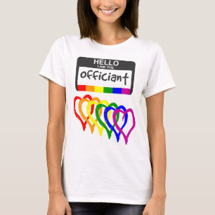 Camiseta Rainbow Flag Copia Crachá de Nome Oficial de Casam