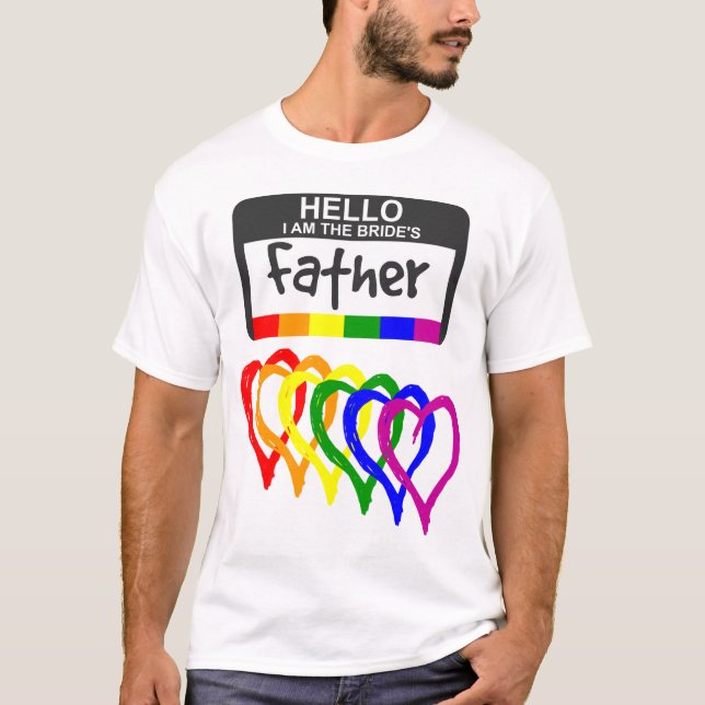 Camiseta Rainbow Flag Copia Noiva Nome do Pai Crachá (Frente)