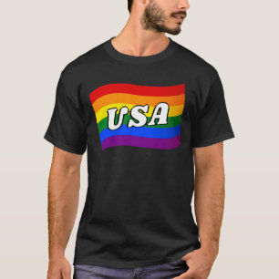 Camiseta Rainbow Flag EUA Orgulho gay LGBT LGBTQ