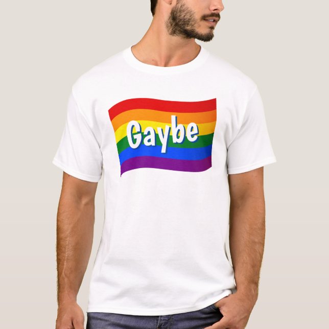 Camiseta Rainbow Flag Gaybe filho da família gay gay (Frente)
