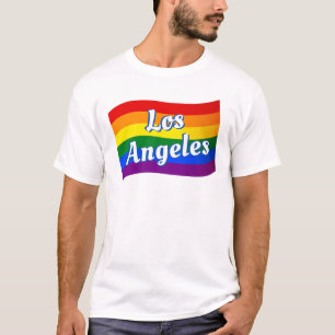 Camiseta Rainbow Flag Los Angeles Orgulho gay LGBT LGBTQ