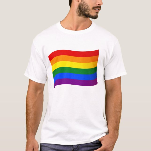 Camiseta Rainbow Flag Orgulho gay LGBT Love is Love LGBTQ (Frente)
