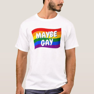 Camiseta Rainbow Flag Talvez Gay talvez não gay Love is Lov