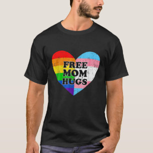 Camiseta Rainbow Free Mamãe Abraça Bandeira Transgênero Fla
