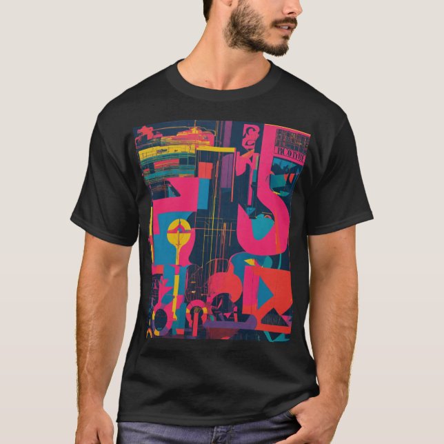 Camiseta Rainbow Fusion: Design multicor" (Frente)