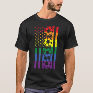 Camiseta Rainbow Gay Us Flag Futebol Sports Lgbtq P
