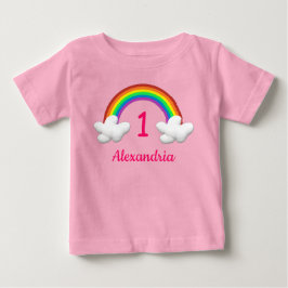 Camiseta Rainbow Girl Qualquer Idade Aniversário