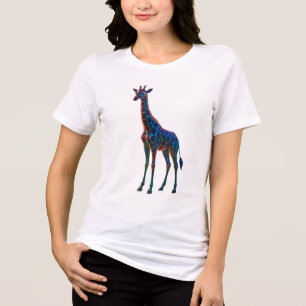 Camiseta Rainbow Glass Giraffe Art