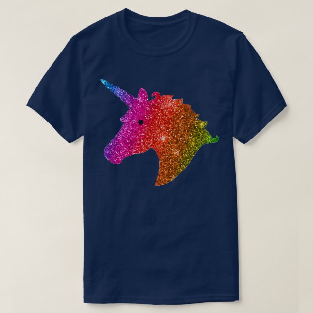 Camiseta Rainbow Glitter Unicorn (Frente do Design)