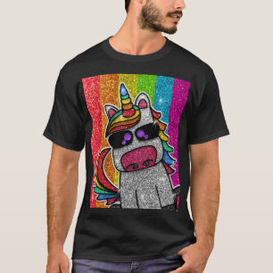 Camiseta Rainbow Glitter Unicorn Sparkles LGBT Grátis