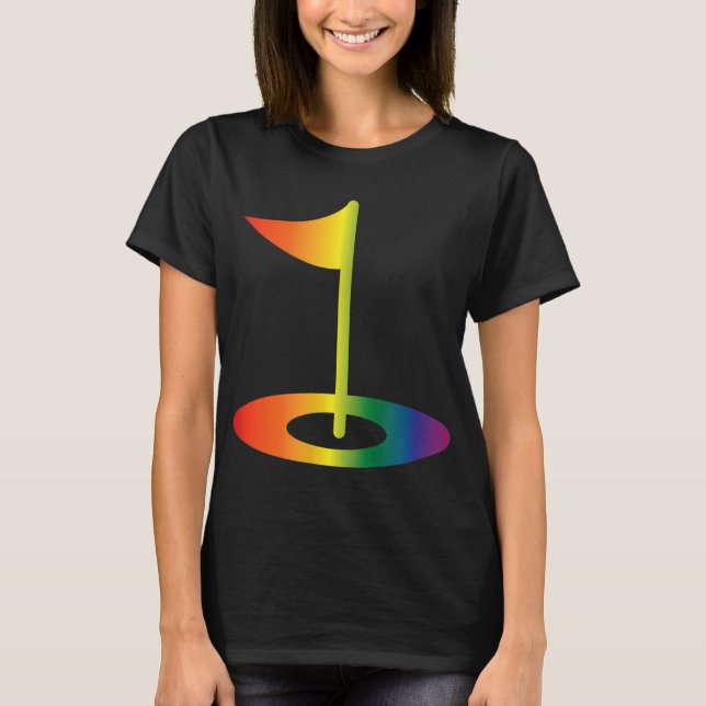Camiseta Rainbow Golf Flag Funny Golfing Prid Rainbow Golf (Frente)
