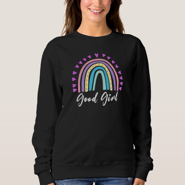 Camiseta Rainbow Good Girl Pastel Color Rainbow (Frente)