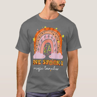 Camiseta Rainbow Halloween Um Professor de Música Spooky Re
