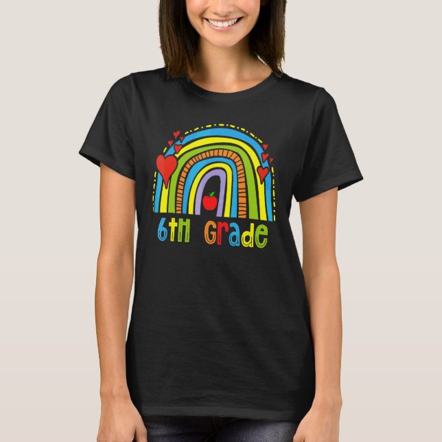 Camiseta Rainbow Happy Day Of School 2022 6 Grade Te (Frente)