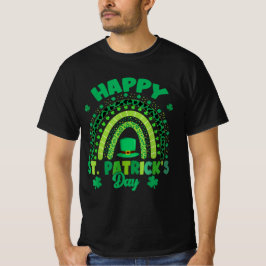 Camiseta Rainbow Happy Dia de São Patrício Shamrock Leprech