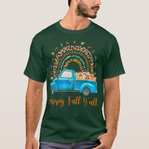 Camiseta Rainbow Happy Fall Y Pumpkin Caminhão Árvore de ou