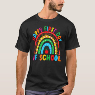 Camiseta Rainbow Happy First Day School Teacher Boys Gir