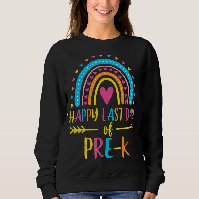 Camiseta Rainbow Happy No Dia Passado Da Professora Do Pré  (Frente)