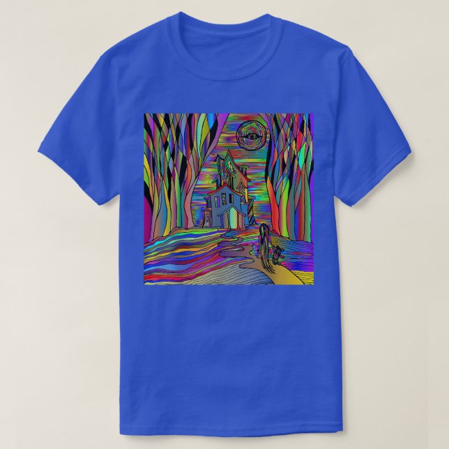 Camiseta Rainbow Haunted House (Frente do Design)