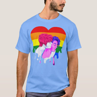 Camiseta Rainbow Heart Lésbica Orgulho gay Mês Transgender
