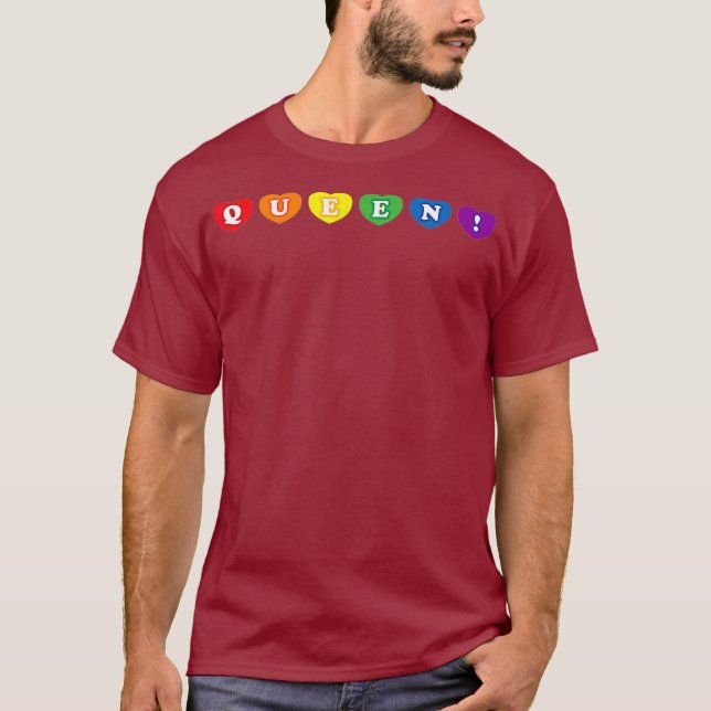 Camiseta Rainbow Heart Orgulho gay Drag Queen (Frente)