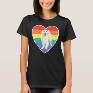 Camiseta Rainbow Heart Ouro Labrador Retriever Pet Dog