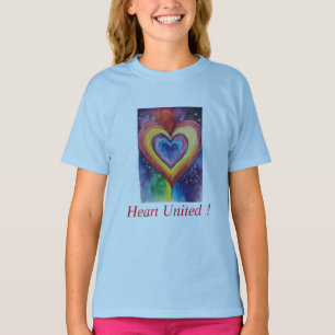 Camiseta Rainbow Heart Unity Tee ou "Heart United Rainbow
