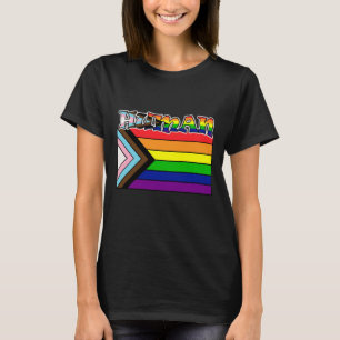 Camiseta Rainbow Human LGBTQ Flag Support and Pride T-Shir