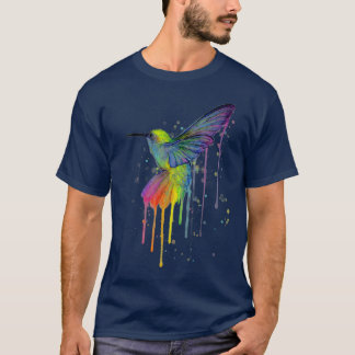Camiseta Rainbow Hummingbird Watercolor