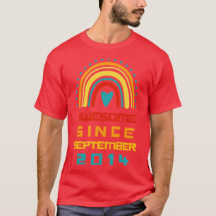 Camiseta Rainbow Incrível Desde setembro de 2014 7 Birthday