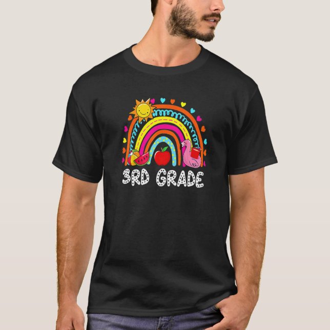 Camiseta Rainbow Kids de Verão do 3º ano Dia dos Professore (Frente)