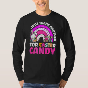 Camiseta Rainbow Kids Trocará Irmão Por Páscoa.