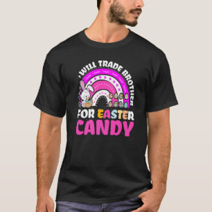 Camiseta Rainbow Kids Trocará Irmão Por Páscoa.