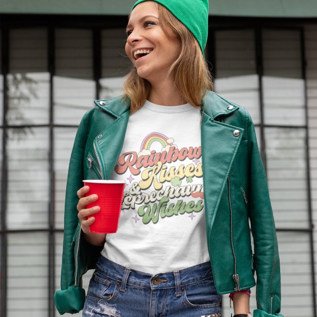 Camiseta Rainbow Kisses e Leprechaun Desejos (Criador carregado)