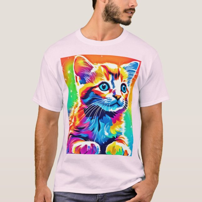 Camiseta Rainbow Kitten Dreams (Frente)