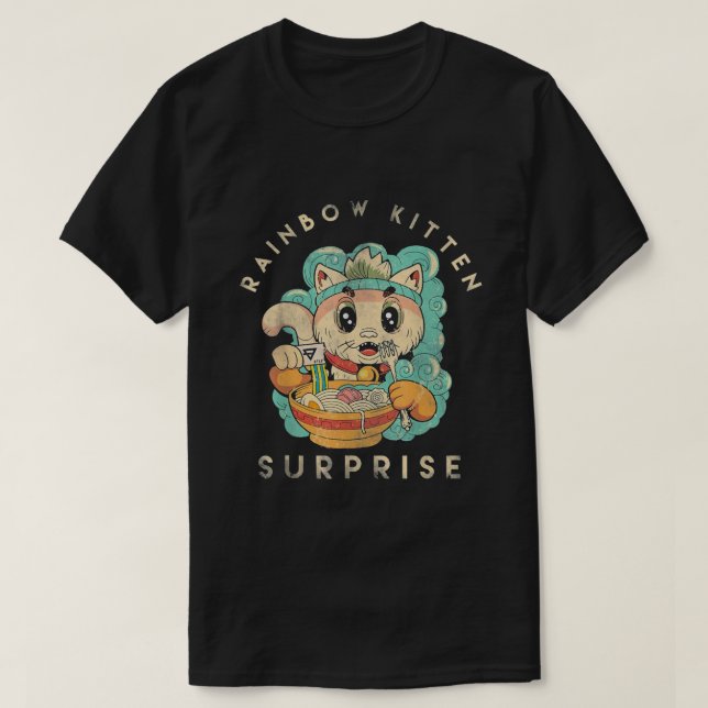 Camiseta Rainbow Kitten Surpresa (Frente do Design)