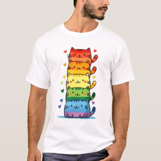 Camiseta Rainbow Kitty Cat Pride