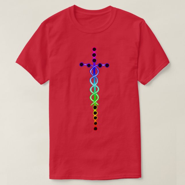 Camiseta Rainbow Laminin Cross (Frente do Design)