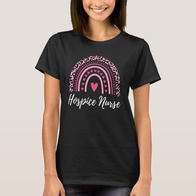 Camiseta Rainbow Leopard Hospice Nurse Medical Terminal Car (Frente)