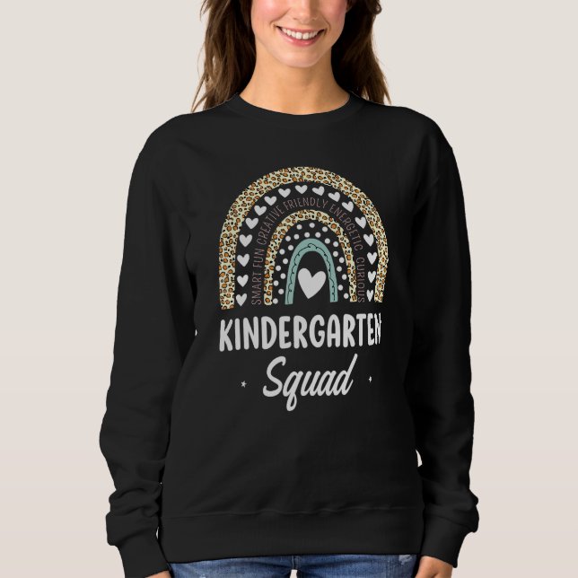 Camiseta Rainbow Leopard Kindergarten De Volta Ao Ensino (Frente)
