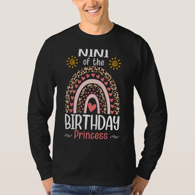 Camiseta Rainbow Leopard Nini Da Princesa Aniversário Moth (Frente)