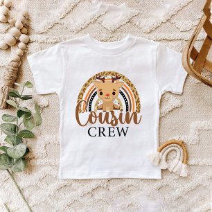 Camiseta Rainbow Lepard Christmas Cousin Cute Reindeer