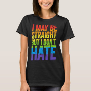 Camiseta Rainbow Lgbt Ally March I May Be Hetero Mas Eu Ten