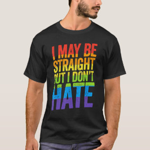 Camiseta Rainbow Lgbt Ally March I May Be Hetero Mas Eu Ten