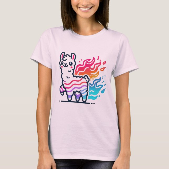 Camiseta Rainbow Llama Blaze (Frente)
